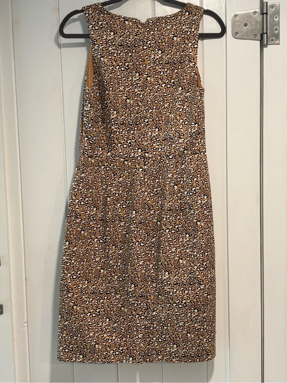 J. Crew Sleeveless Leopard-Print Midi Dress in Tan and Black
